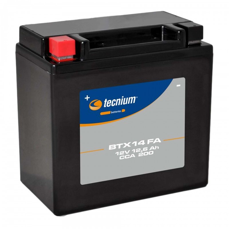 Batterie BTX14 FA YTX14BS Gel Tecnium 12Ah 12V Moto, Scooter